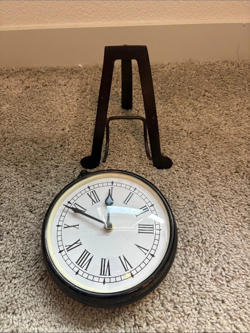 Classic Black Table Clock with Roman Numerals
